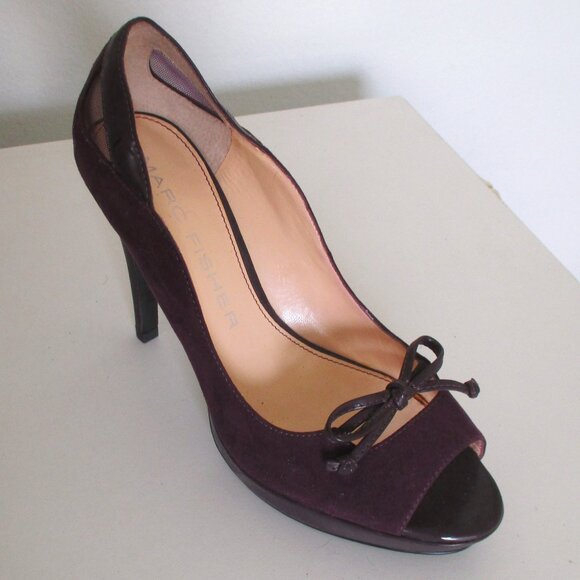 Marc Fisher "Violat 2" Womens Plum .5" Platform Peep w/3.5" Heel NWOB - Size 7M - Picture 4 of 11